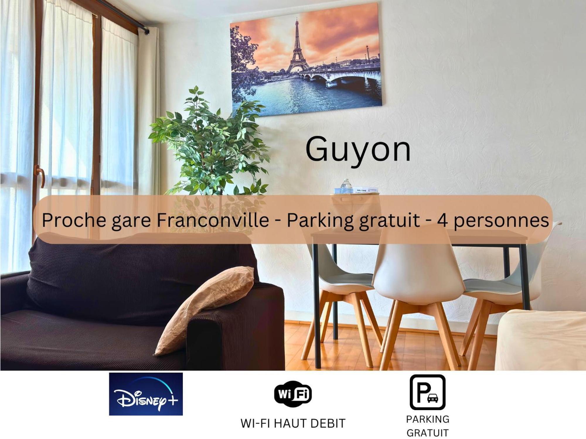 Апартаменты Guyon - Cosy Proche Gare Parking Facile - Balcon #Sirdest Франконвиль Экстерьер фото